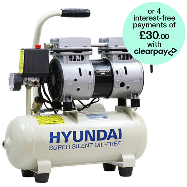 Hyundai 0.75hp 8L Oil Free Low Noise Portable Air Compressor 4CFM 118psi Direct Drive | HY5508